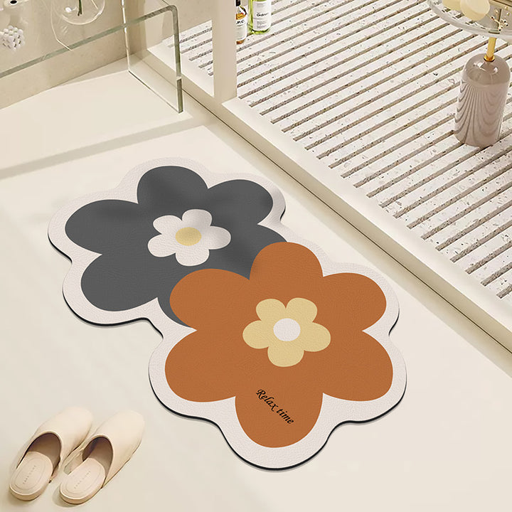 Floral Design Bath Mat for Bathroom