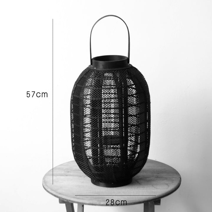 Elegant metal lantern with net design Stornfield