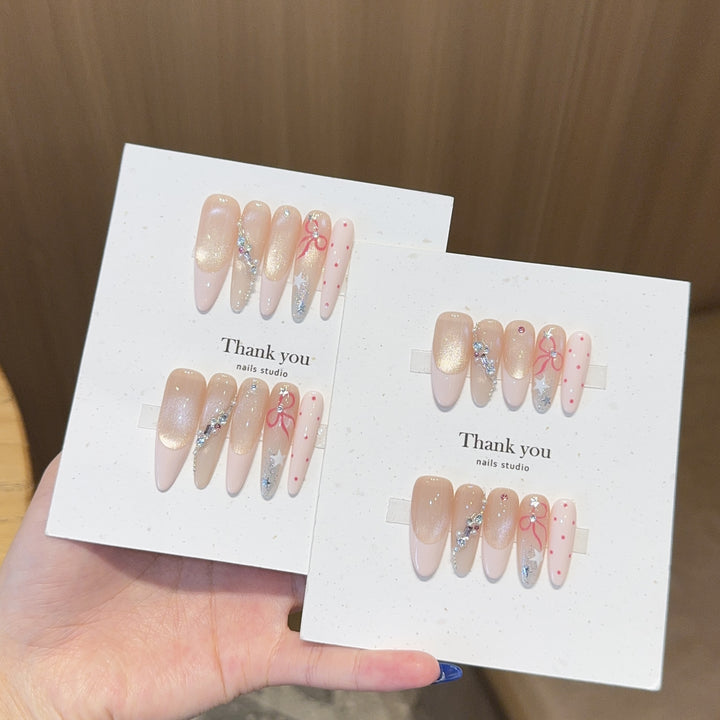 Creative Art Nail Tips with Glitter Accents Stornfield