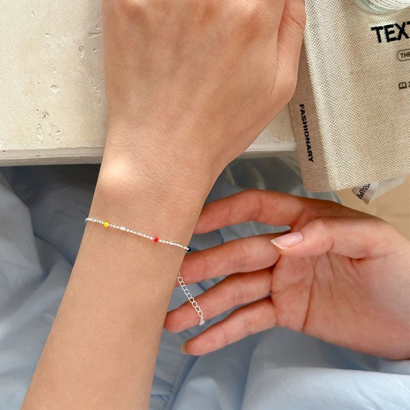 Dainty Multi-Colored Beaded Chain Bracelet Stornfield