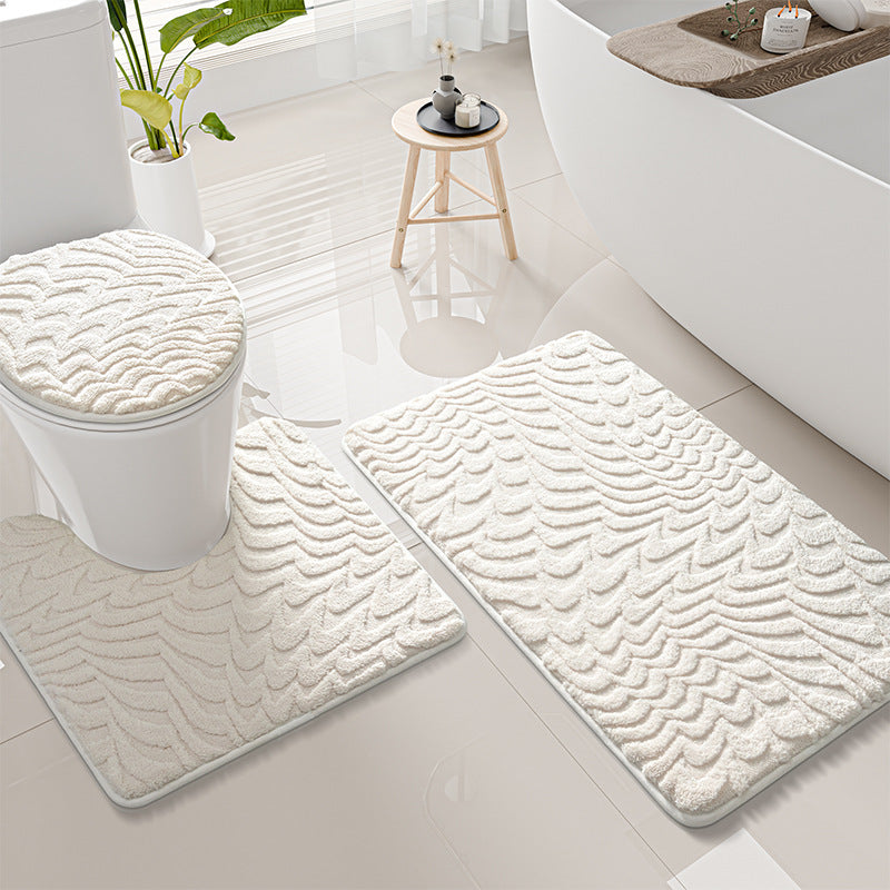 Wave Pattern Bath Mat Set