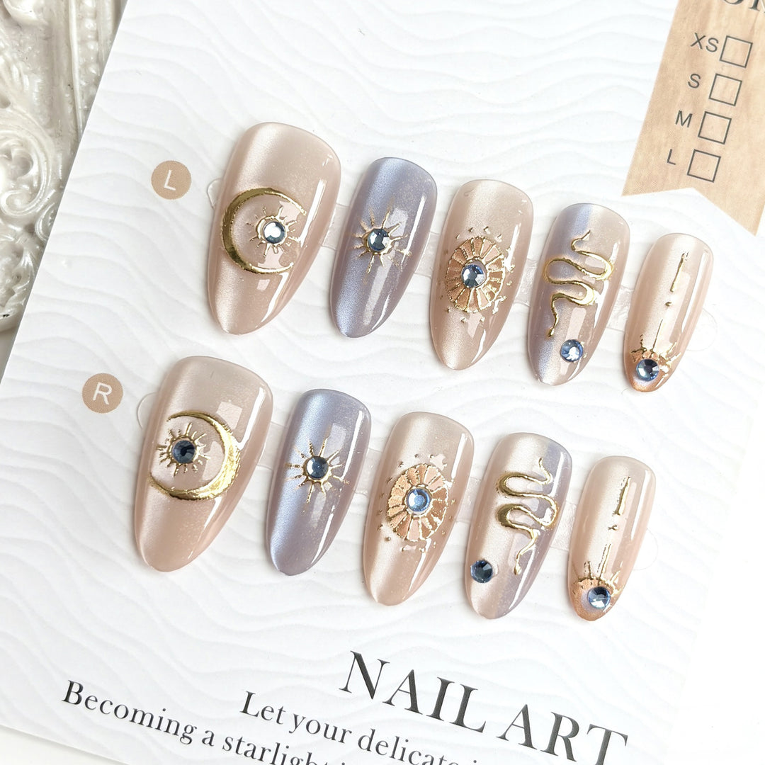 Glamorous artificial nails with luxurious accents Stornfield