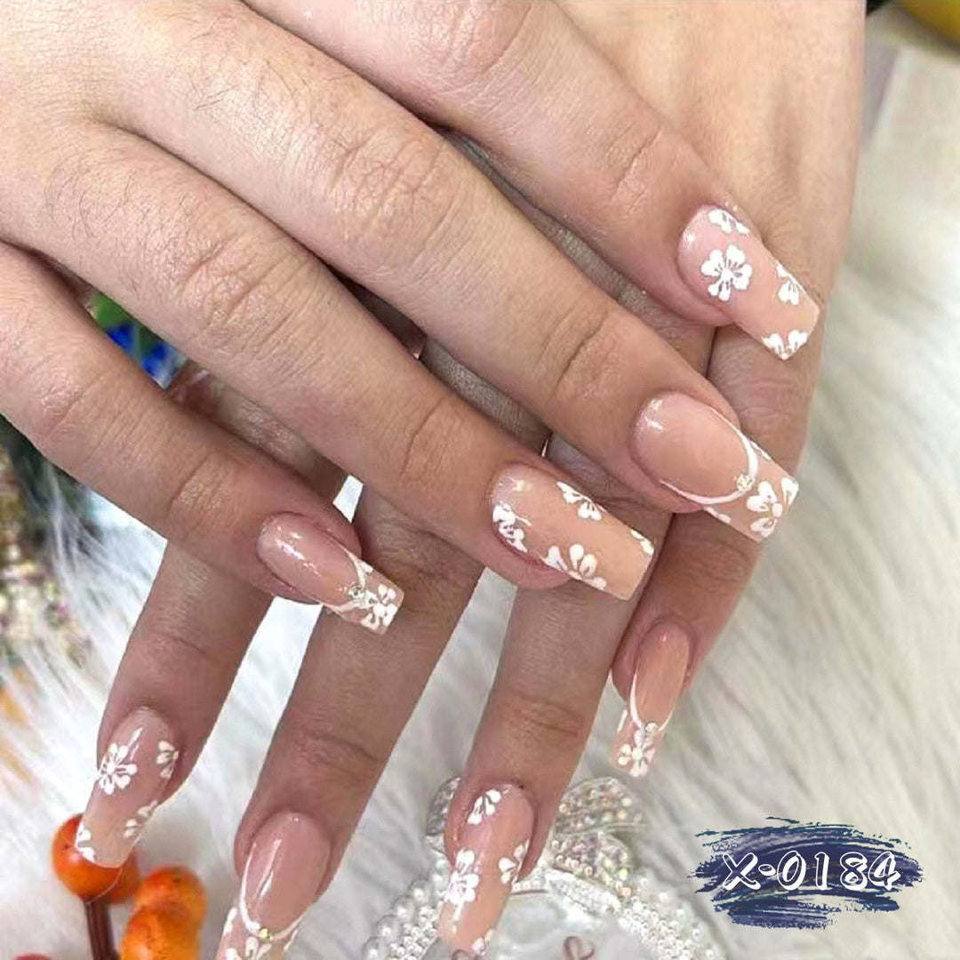 Floral French Tip Acrylic Nail Art Kit
