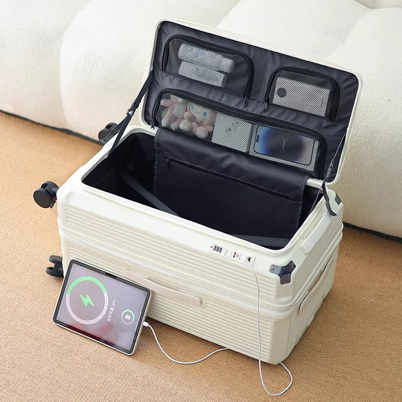 Men's Smart Multi-Compartment Hard Shell Travel Suitcase Stornfield