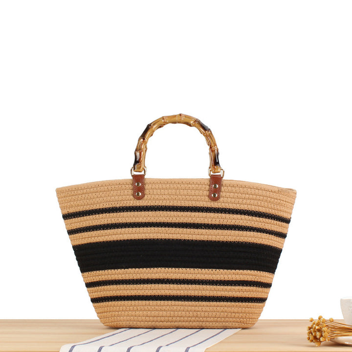 Elegant basket bag with bamboo handles Stornfield