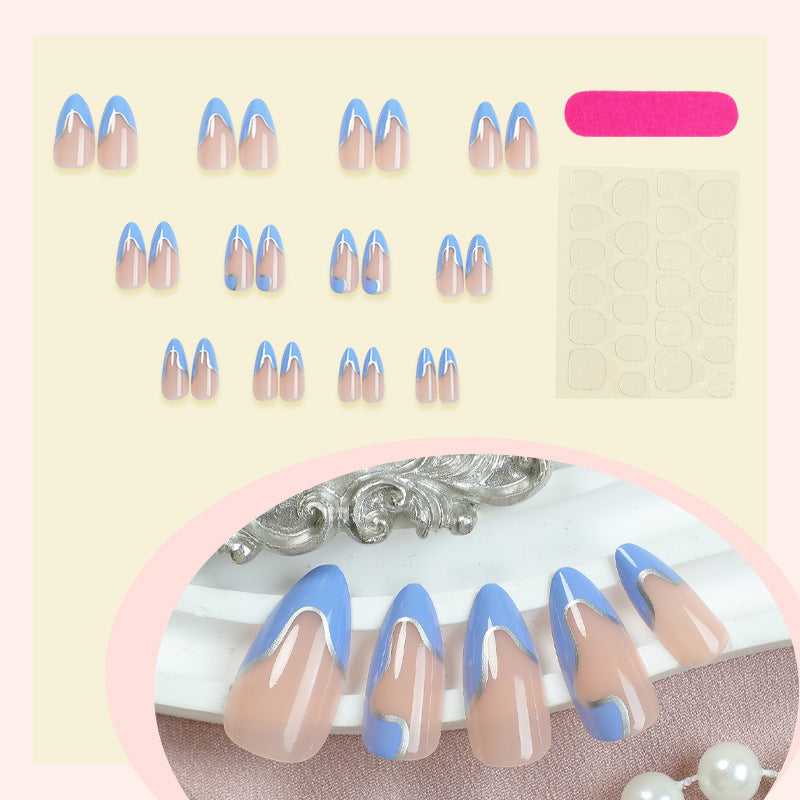 Artistic Press-On Nail Set with Modern Abstract Design Stornfield