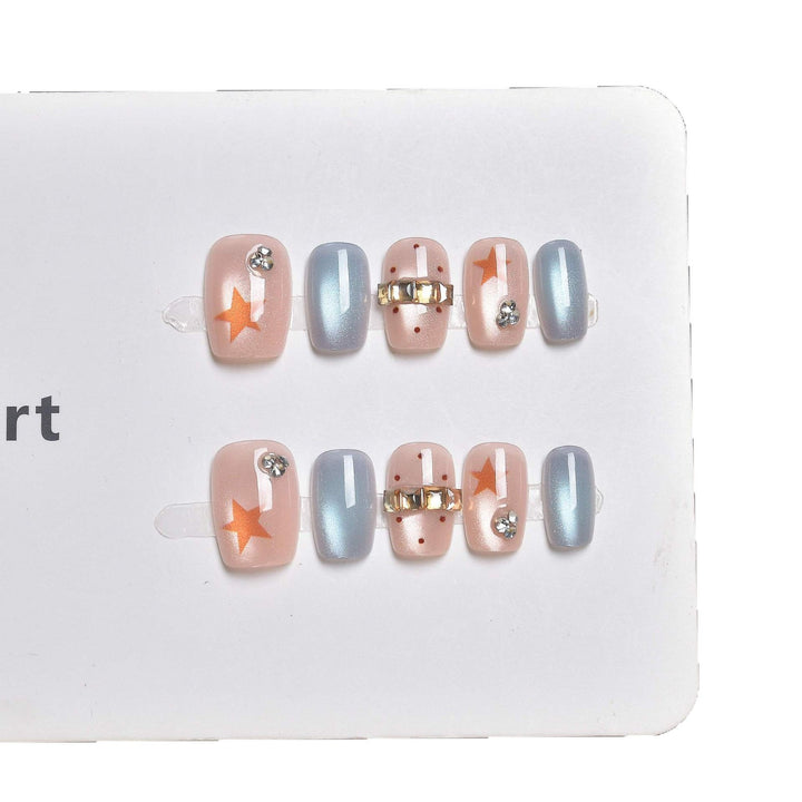 Decorative Press-On Nail Art Set with Rhinestone Accents Stornfield