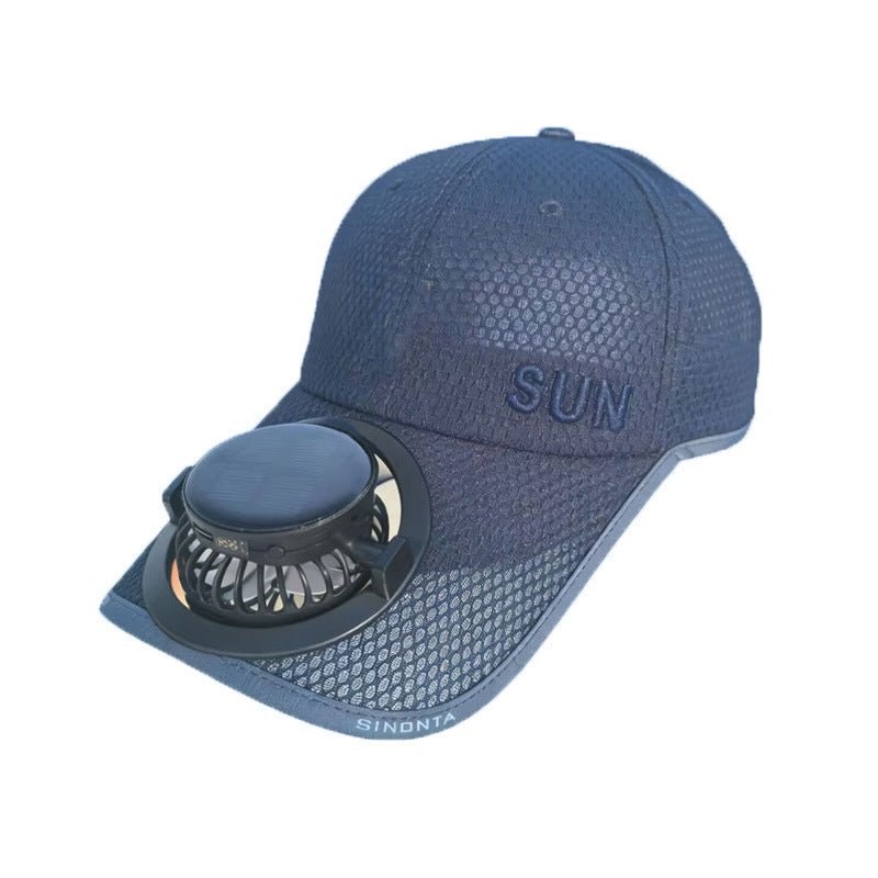 Ventilated baseball cap with detachable rechargeable fan Stornfield