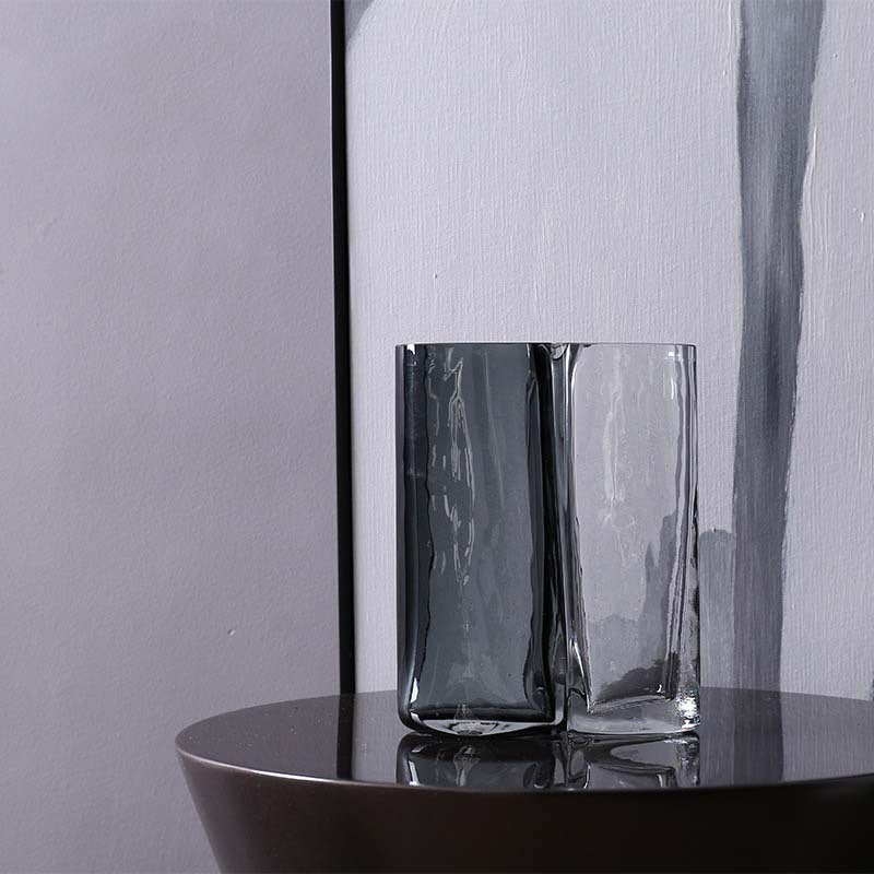 Handblown Sculptural Double-Chamber Contemporary Glass Vase Stornfield