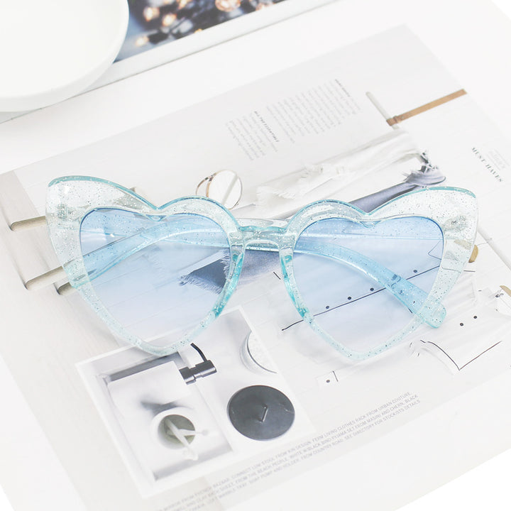 Women's Heart-Shaped Sunglasses with Glittering Frame Stornfield