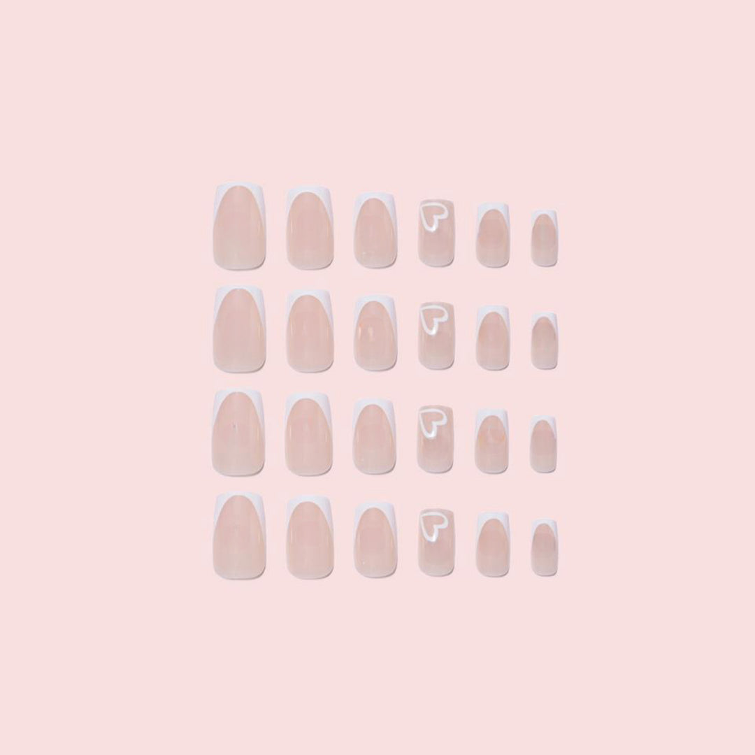 Elegant Heart-Embellished Nail Extensions Stornfield