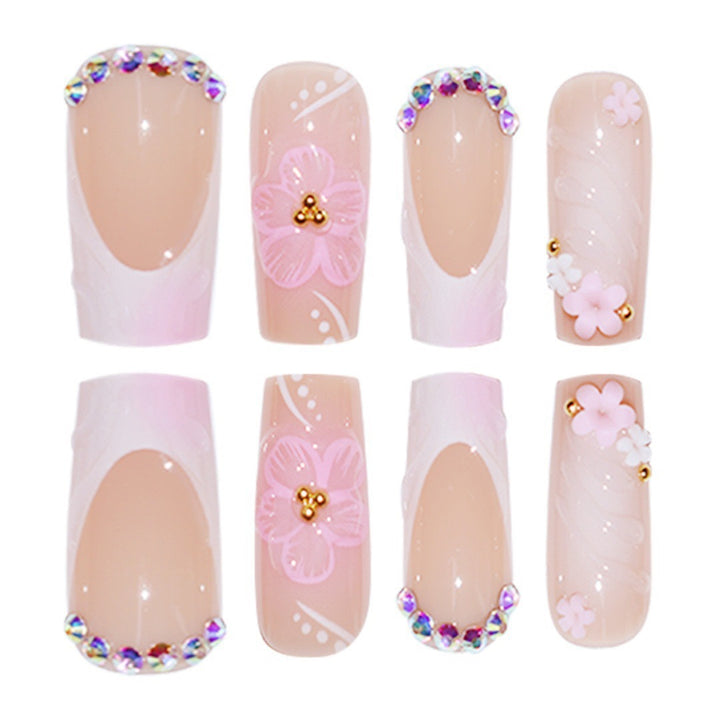 Decorative Floral Acrylic Nail Enhancements Stornfield