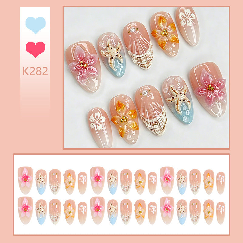 Artificial nails with floral decorations Stornfield