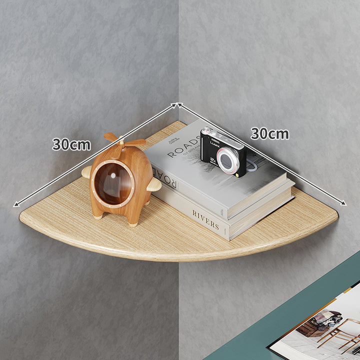 Semi-Circular Corner Floating Wall Shelf with Concealed Bracket Mounting