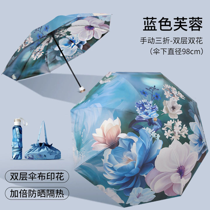Ladies Folding Umbrella with Elegant Floral Design Stornfield