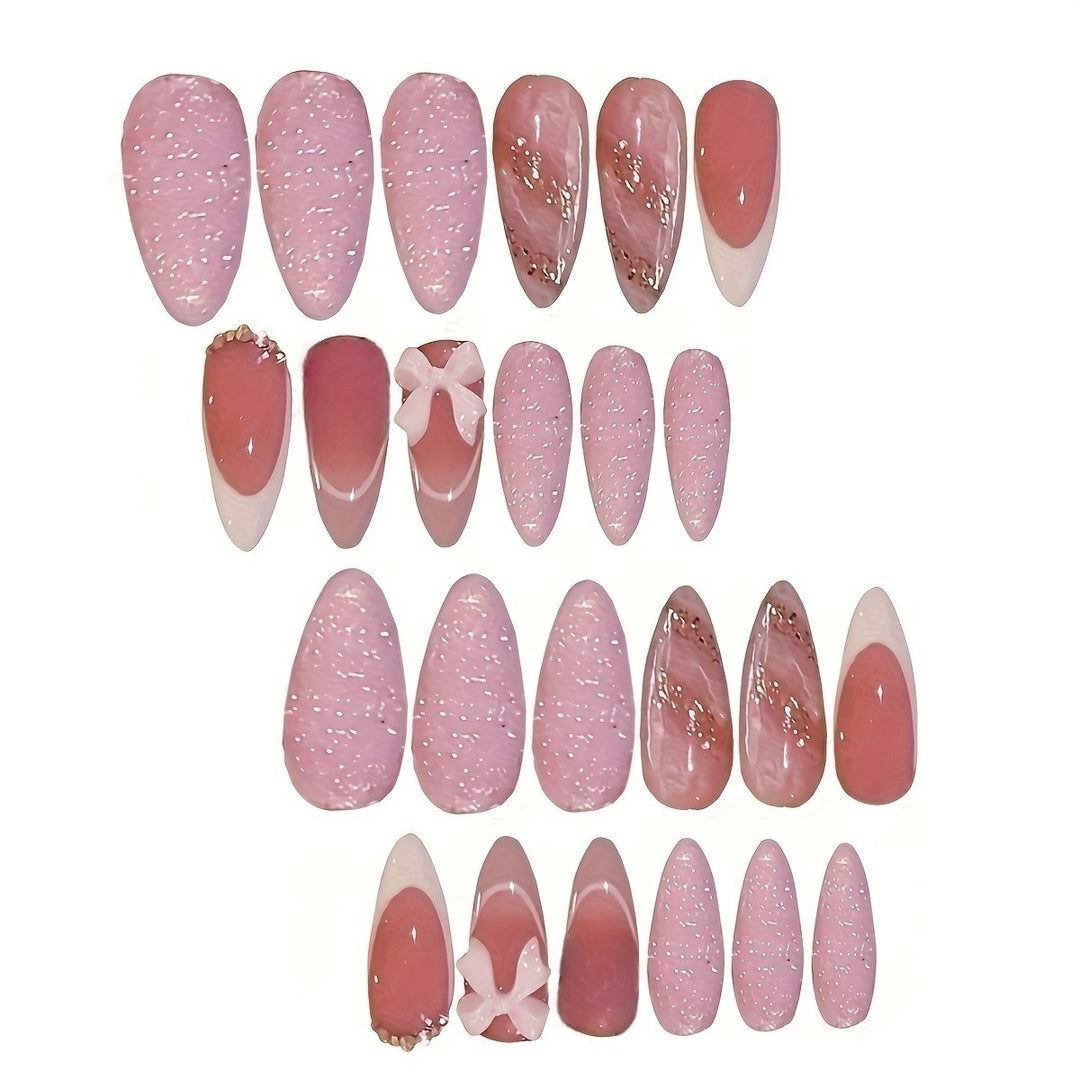 Elegant Stiletto Press-On Nail Set with Decorative Accent Stornfield