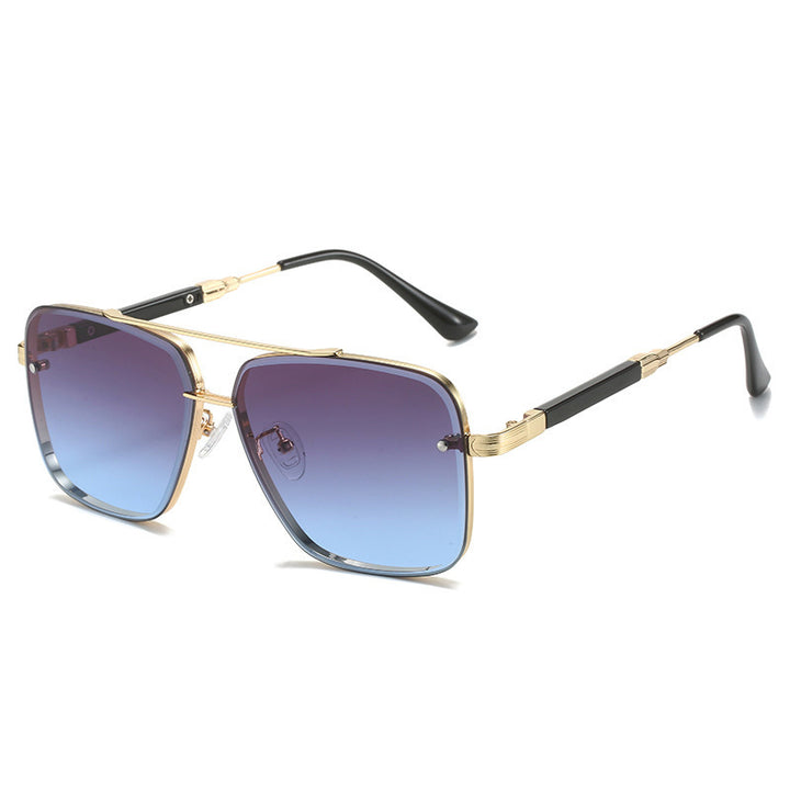 Women Geometric Oversize Sunglasses with Filigree Metal Frame Stornfield