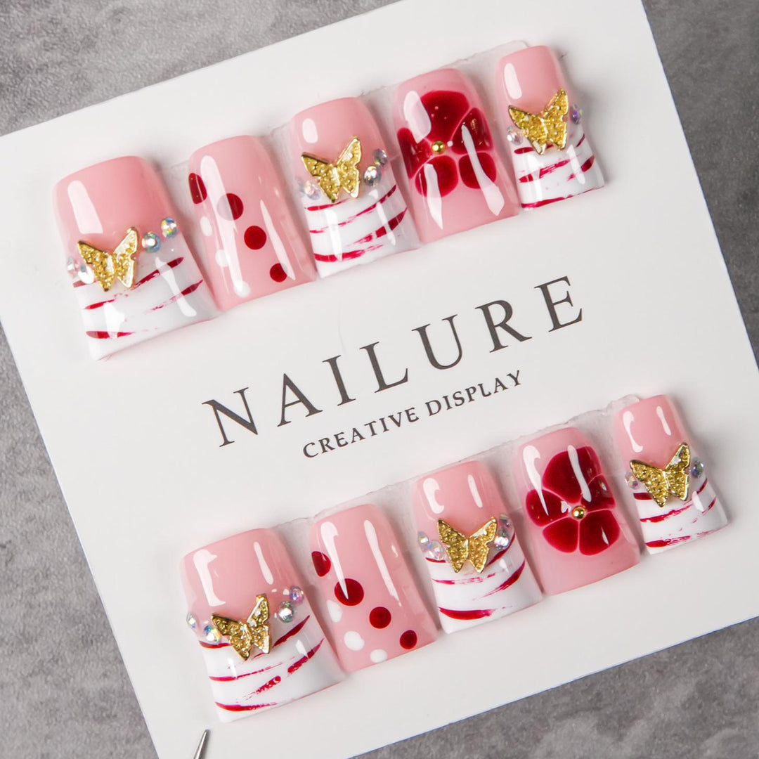 Artistically Designed Press-On Nail Set