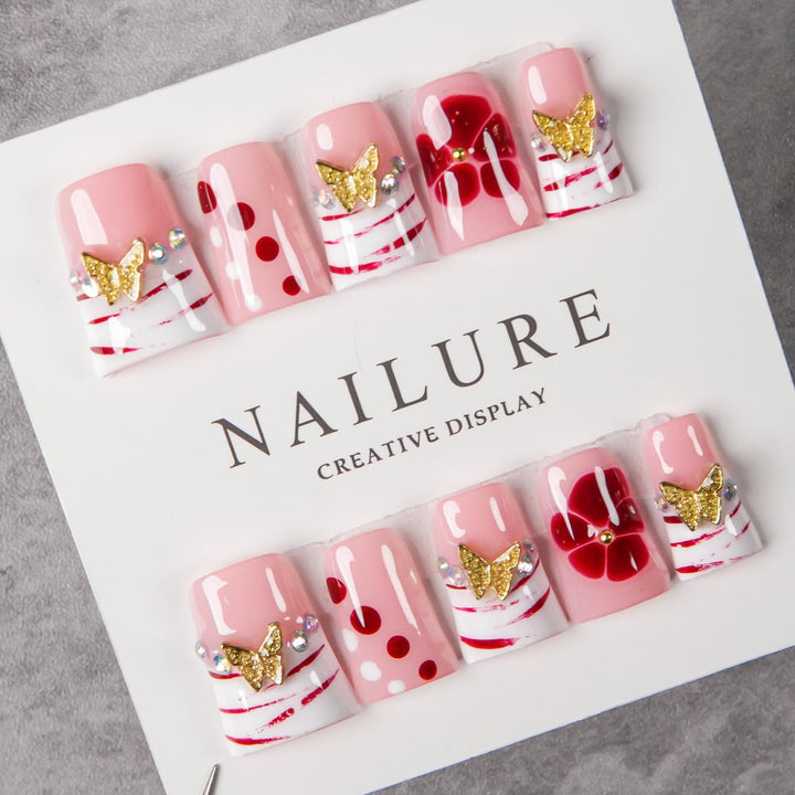 Artistically Designed Press-On Nail Set