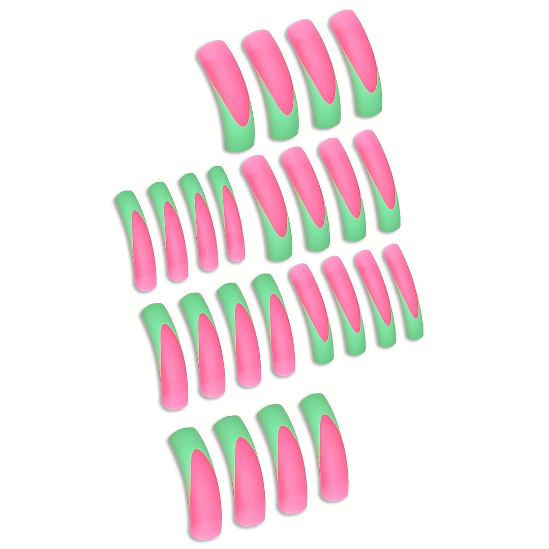 Stylish Long Acrylic Press-On Nails with Gradient Design Stornfield