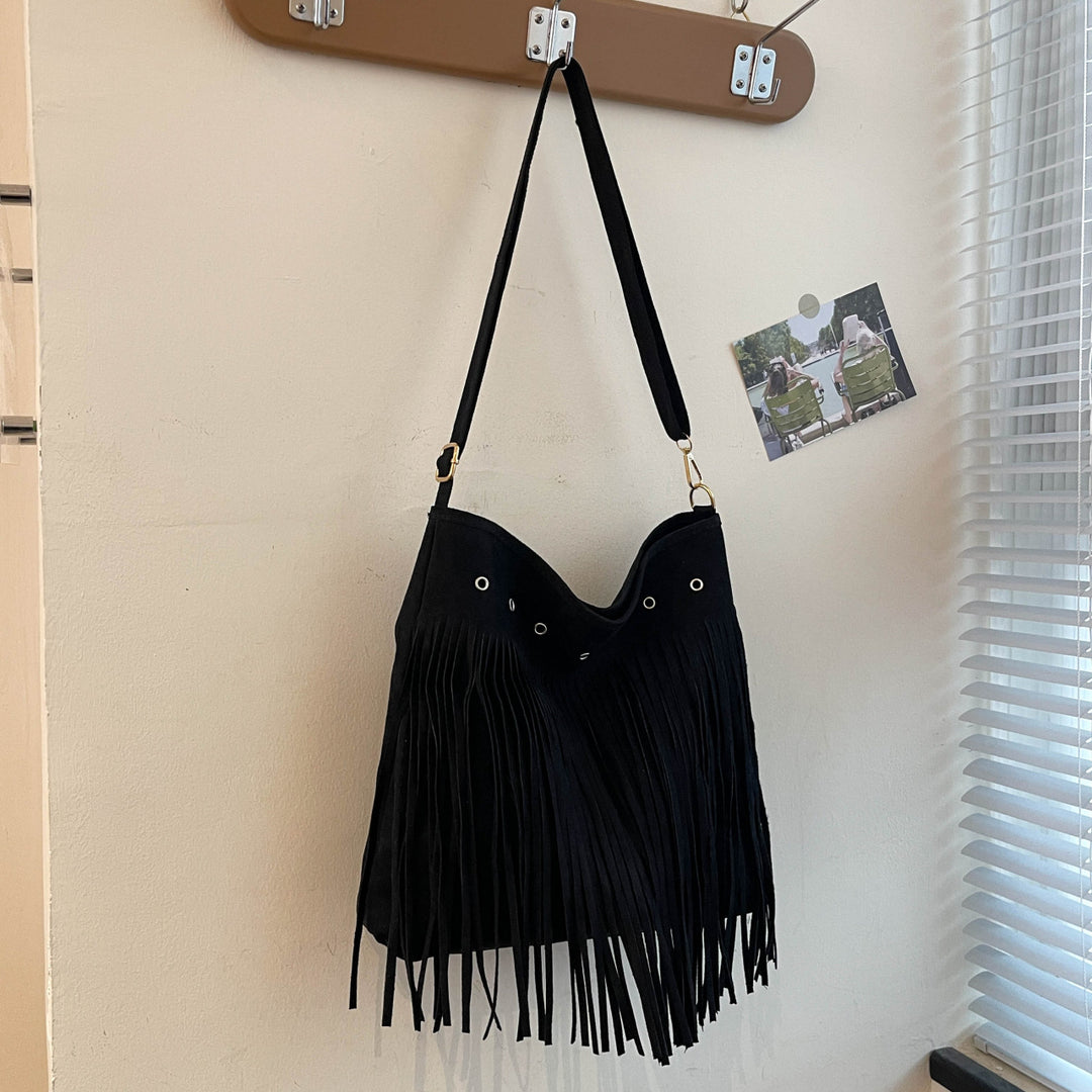 Suede Fringe Shoulder Bag Stornfield