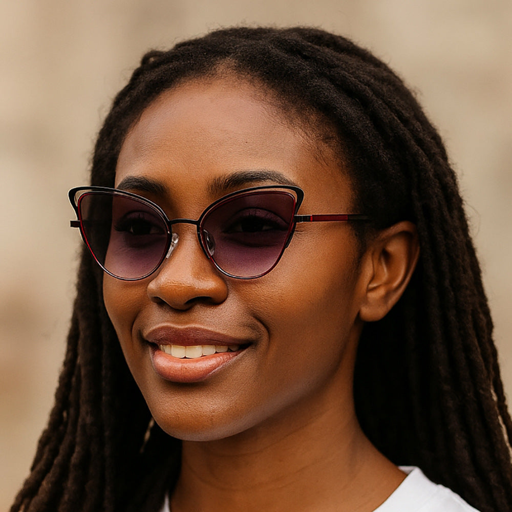 Women's Cat-Eye Sunglasses with Luxurious Metal Frame and High-Quality Gradient Lenses Stornfield