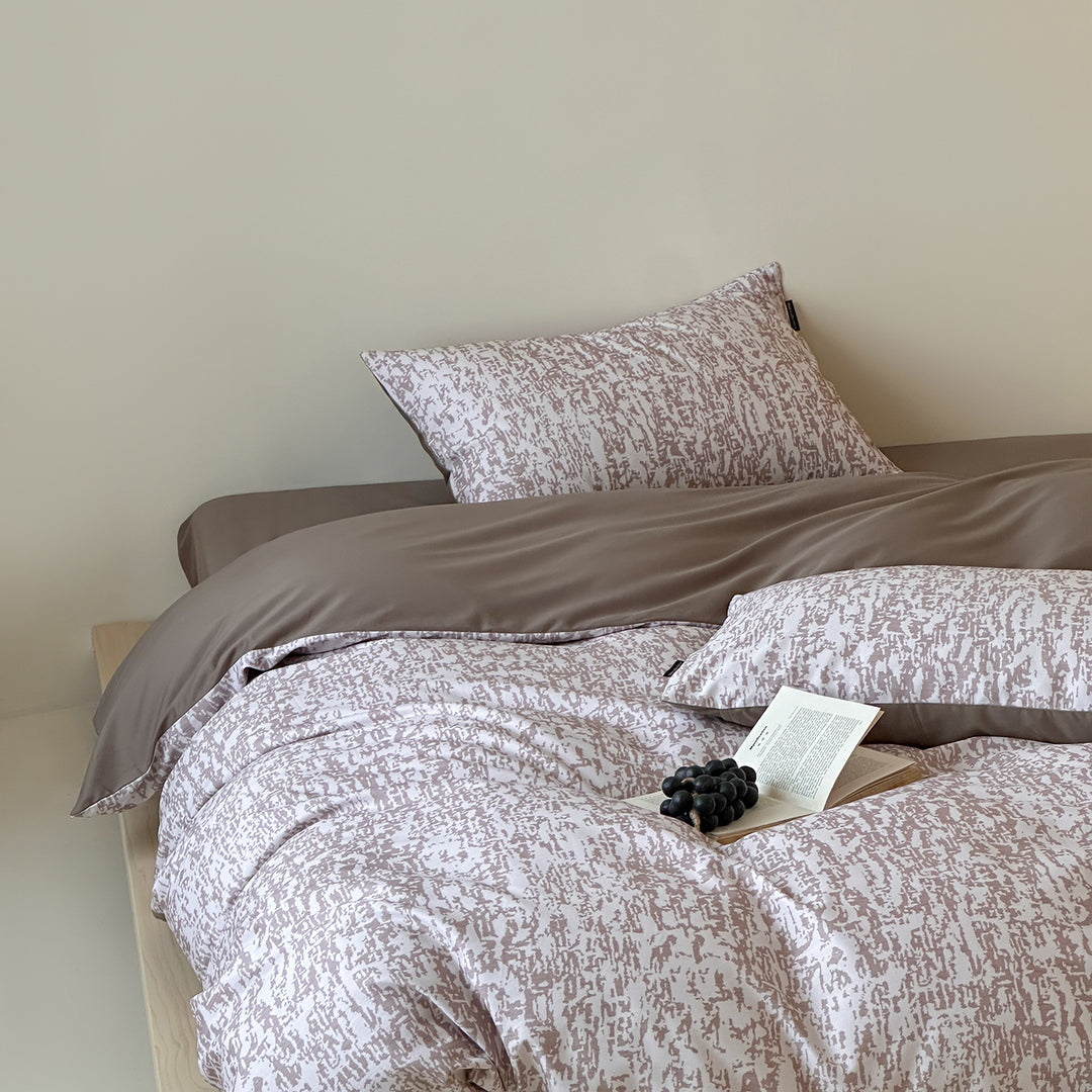 Cotton-Blend Striped Patchwork Duvet Cover and Pillowcase Set