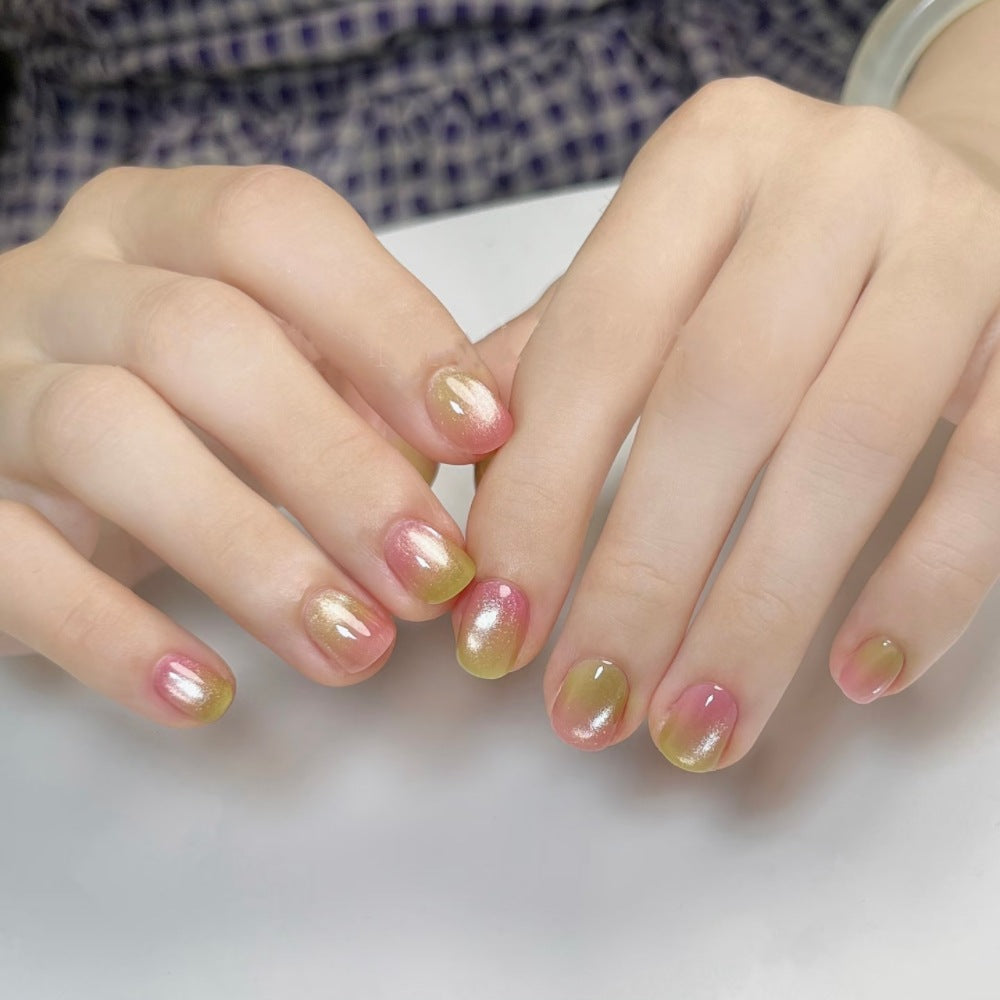 Artistic Press-On Nail Set with Bow and Gemstone Detail Stornfield