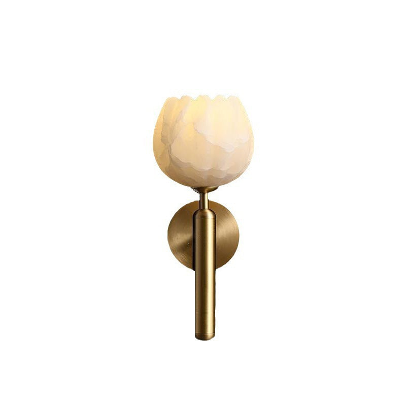 Modern Minimalist Wall Sconce with Marble Accent