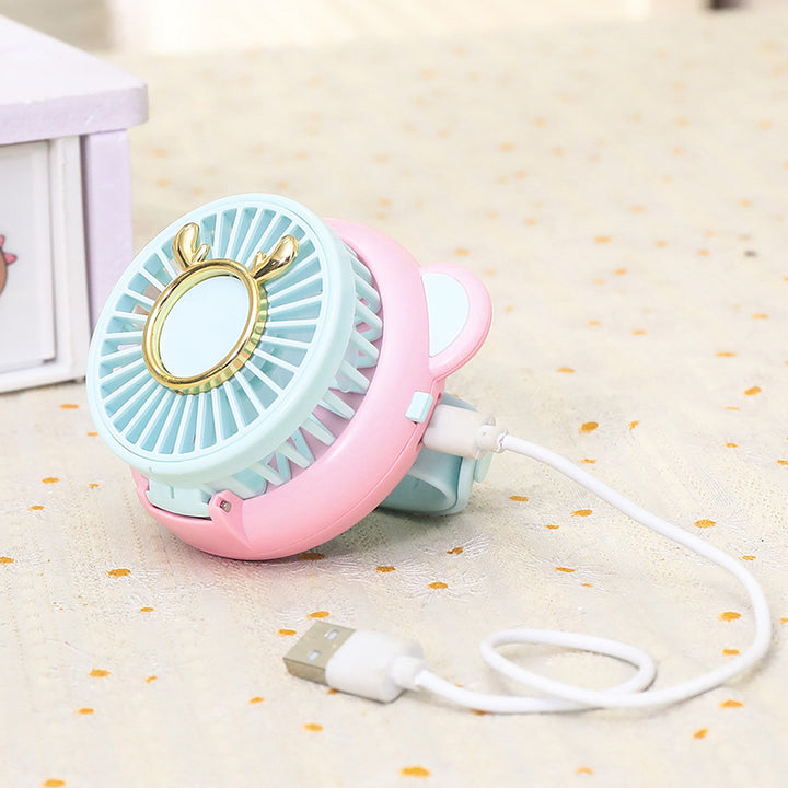 Women's Portable Mini Fan with Integrated Mirror and Spray Function Stornfield