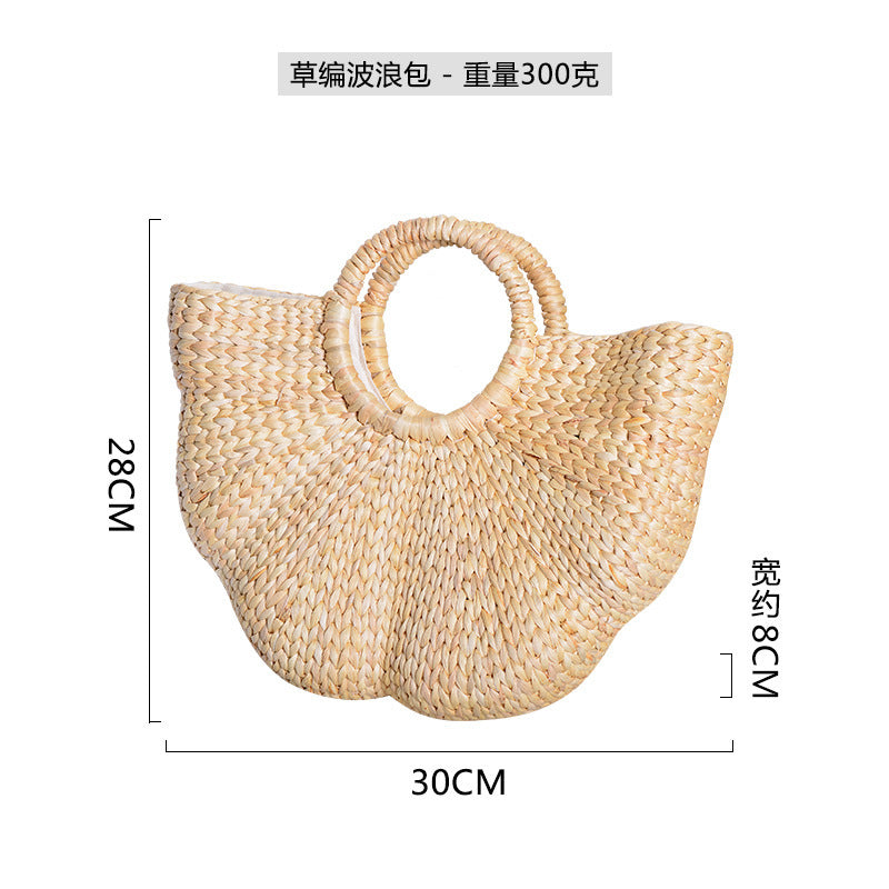 Women handcrafted beach bag with braided handles Stornfield