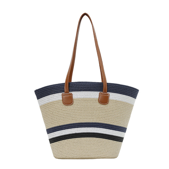 WoColorful Straw Beach Tote Bag Stornfield