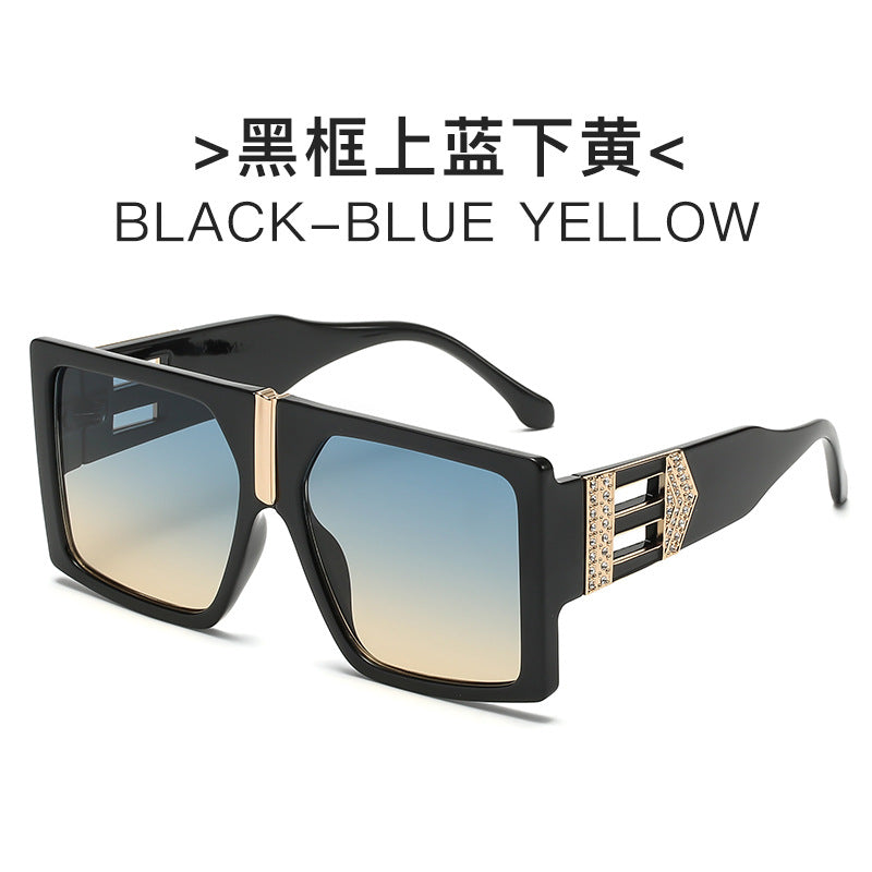 Ladies elegant rectangular sunglasses with glamorous embellishments Stornfield