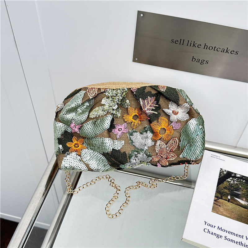 Floral Beaded Evening Clutch