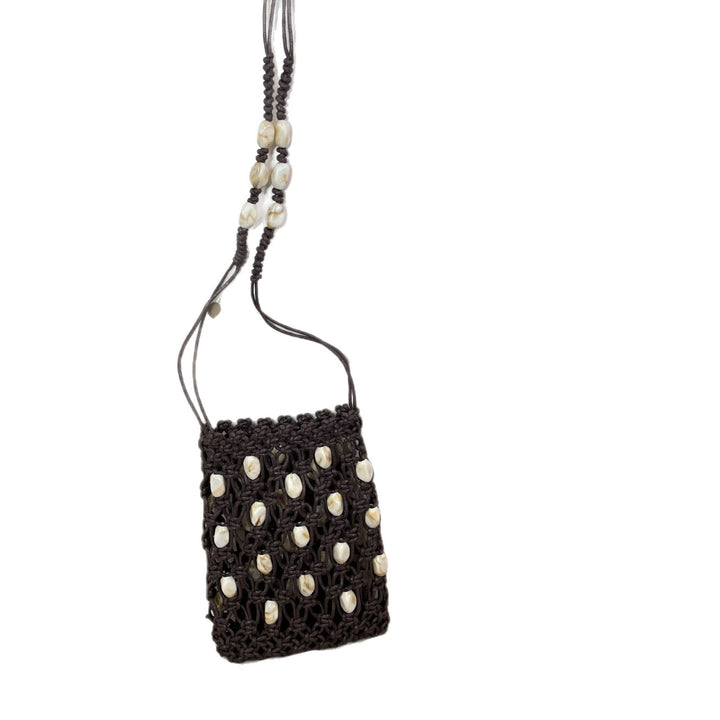 Hand-knotted shoulder bag with shells Stornfield