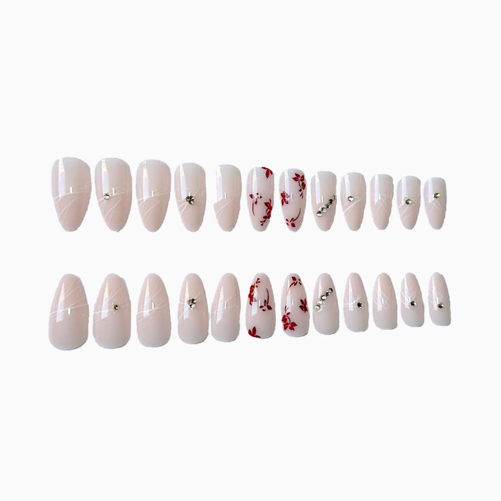 Elegant Floral Acrylic Nail Art Design