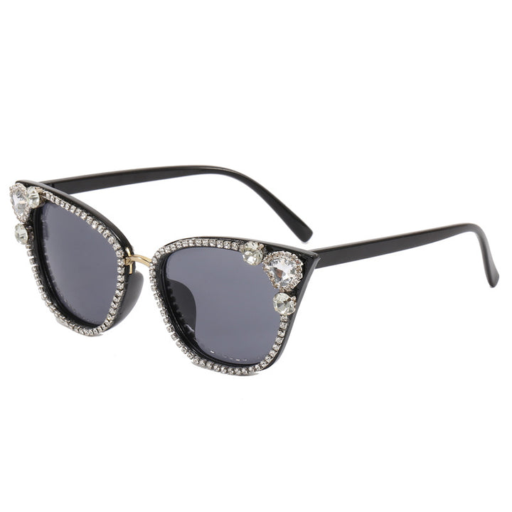 Women's Cat Eye Sunglasses with Sparkling Crystal Decorations Stornfield