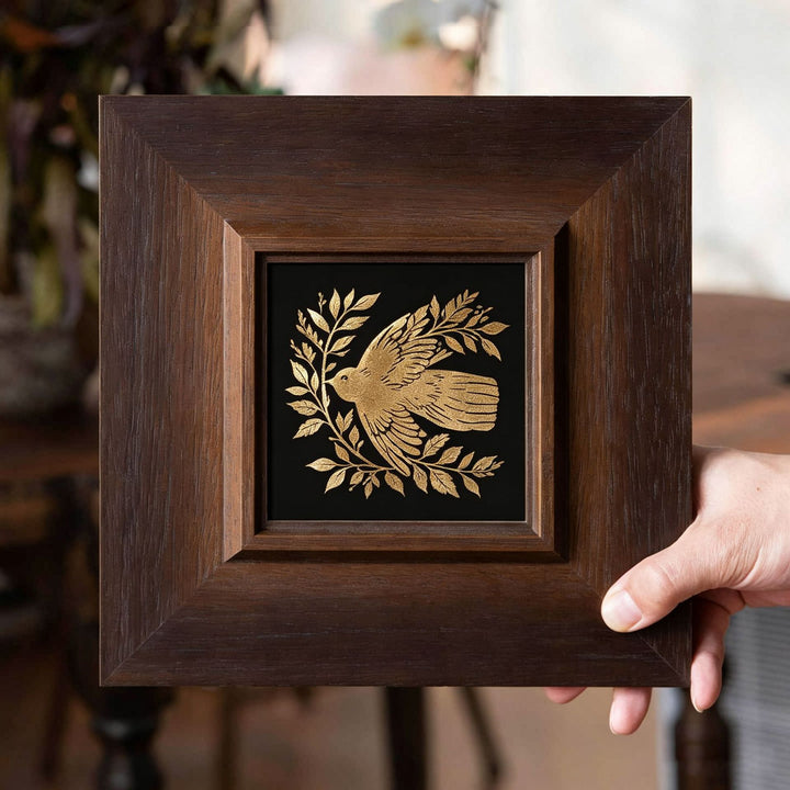 Elegant Artistic Framed Bird Illustration