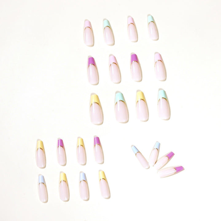 Artful Nail Extensions with Modern Color Design and Glitter Stornfield