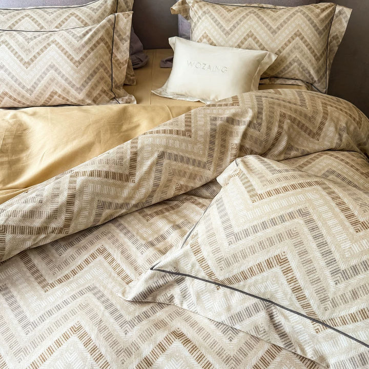 Reversible Brushed Cotton Plaid Duvet Cover Set with Solid Back and Oxford Pillowcases