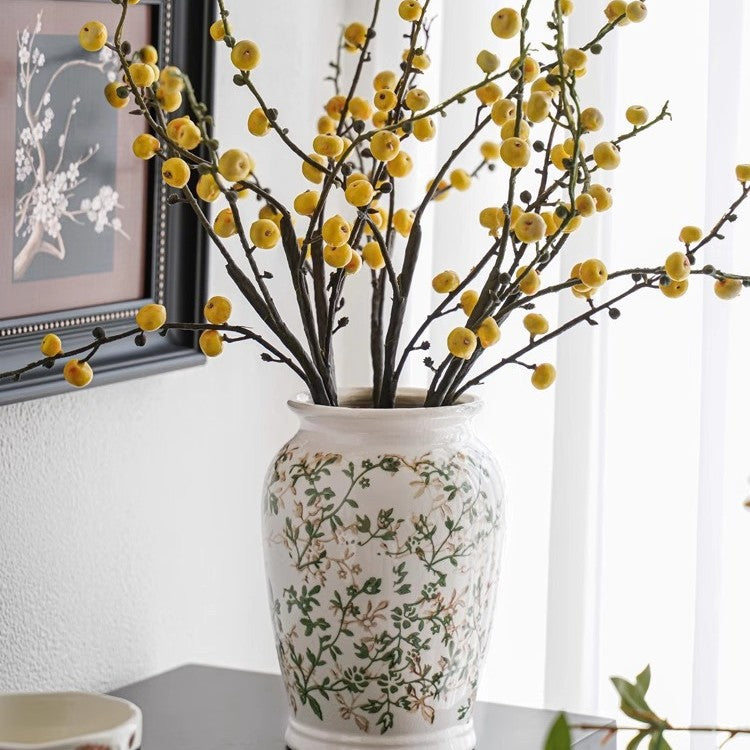 Handcrafted ceramic vase with floral motifs Stornfield