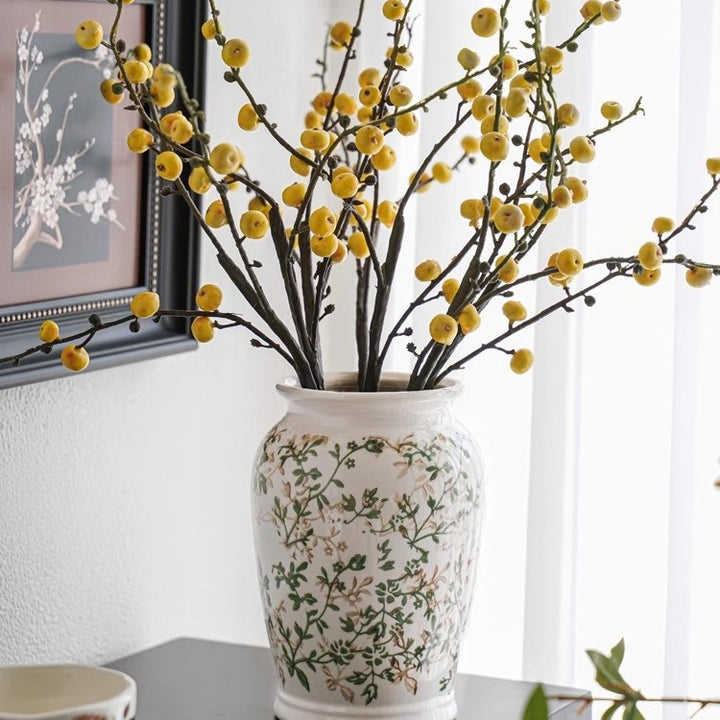 Handcrafted ceramic vase with floral motifs Stornfield