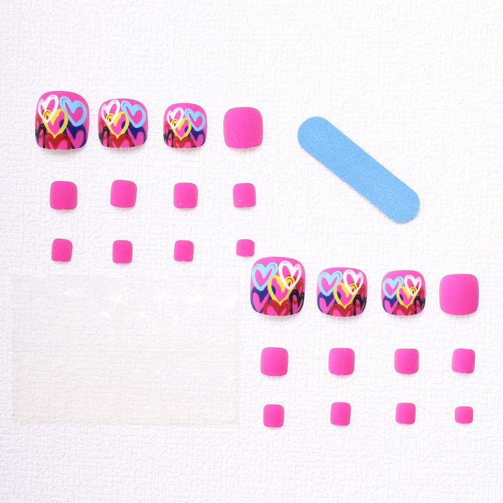 Artistic Heart-Designed Press-On Toenails Stornfield