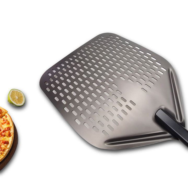 Perforated Lightweight Aluminum Pizza Peel with Folding Handle and NonSlip Grip Stornfield