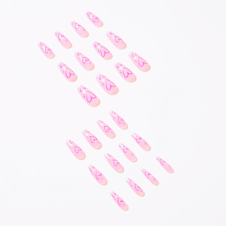 Artistic acrylic nails with heart design Stornfield