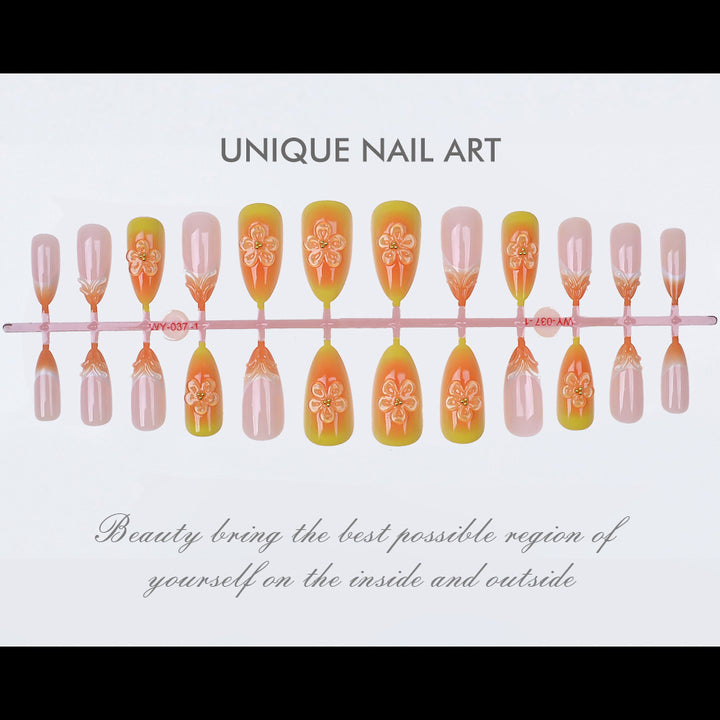 Elegant Floral-Themed Press-On Nail Set Stornfield