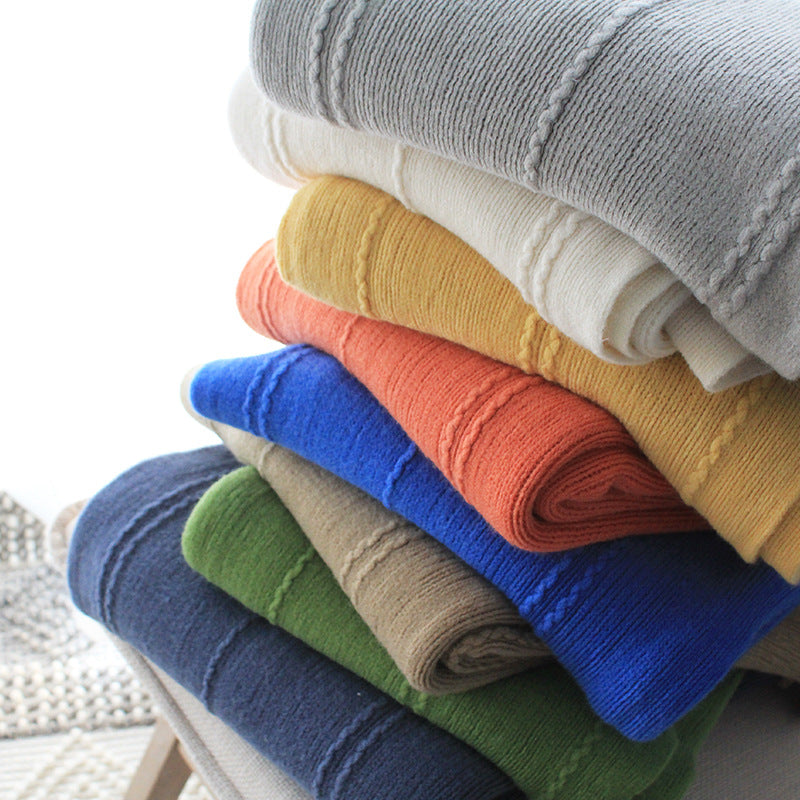 Soft Textured Knitted Blanket