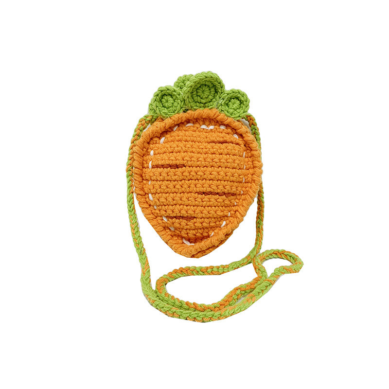 Carrot-Shaped Crochet Mini Bag