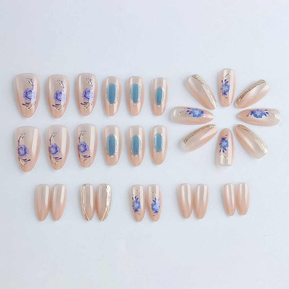 Artistic Floral Press-On Nail Art Set Stornfield