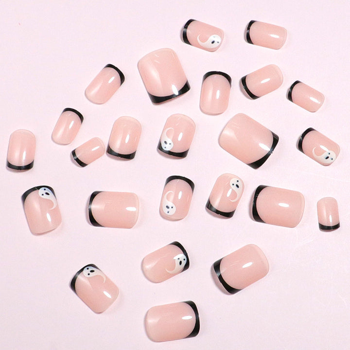Artistic Ghost-Themed Press-On Nail Set Stornfield